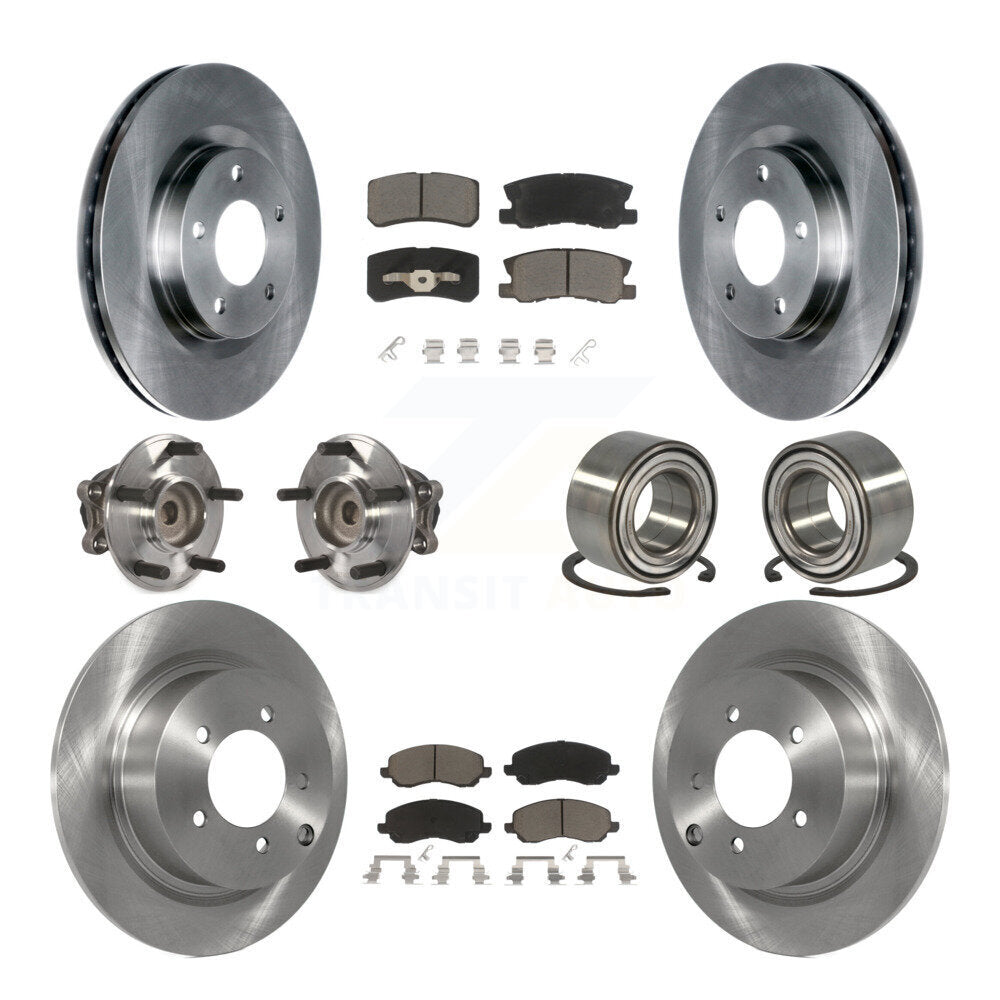 Kit de rotors et plaquettes de frein avec roulement de moyeu avant et arrière (10 pièces) pour Mitsubishi RVR FW 2012