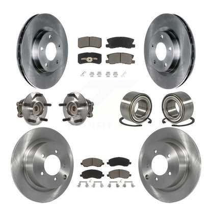 Kit de rotors et plaquettes de frein avec roulement de moyeu avant et arrière (10 pièces) pour Mitsubishi RVR FW 2012