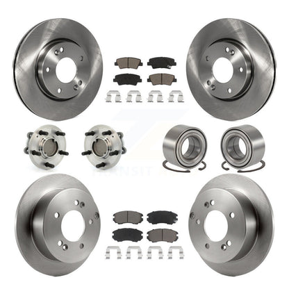 Kit de rotors et plaquettes de frein à disque, roulements de moyeu avant et arrière (10 pièces) pour Hyundai Sonat