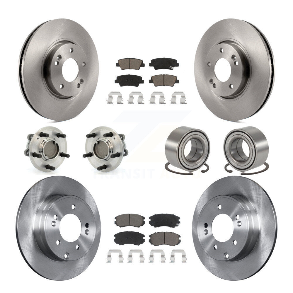 Kit de rotors et plaquettes de frein à disque, roulements de moyeu avant et arrière (10 pièces) pour Hyundai Sonat
