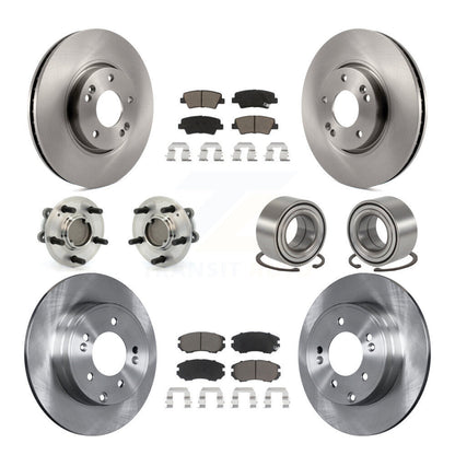 Kit de rotors et plaquettes de frein à disque, roulements de moyeu avant et arrière (10 pièces) pour Hyundai Sonat