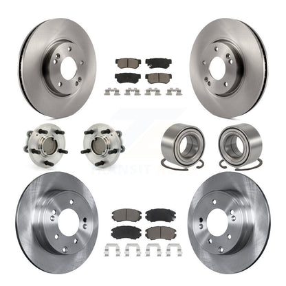 Kit de rotors et plaquettes de frein à disque, roulements de moyeu avant et arrière (10 pièces) pour Hyundai Sonat