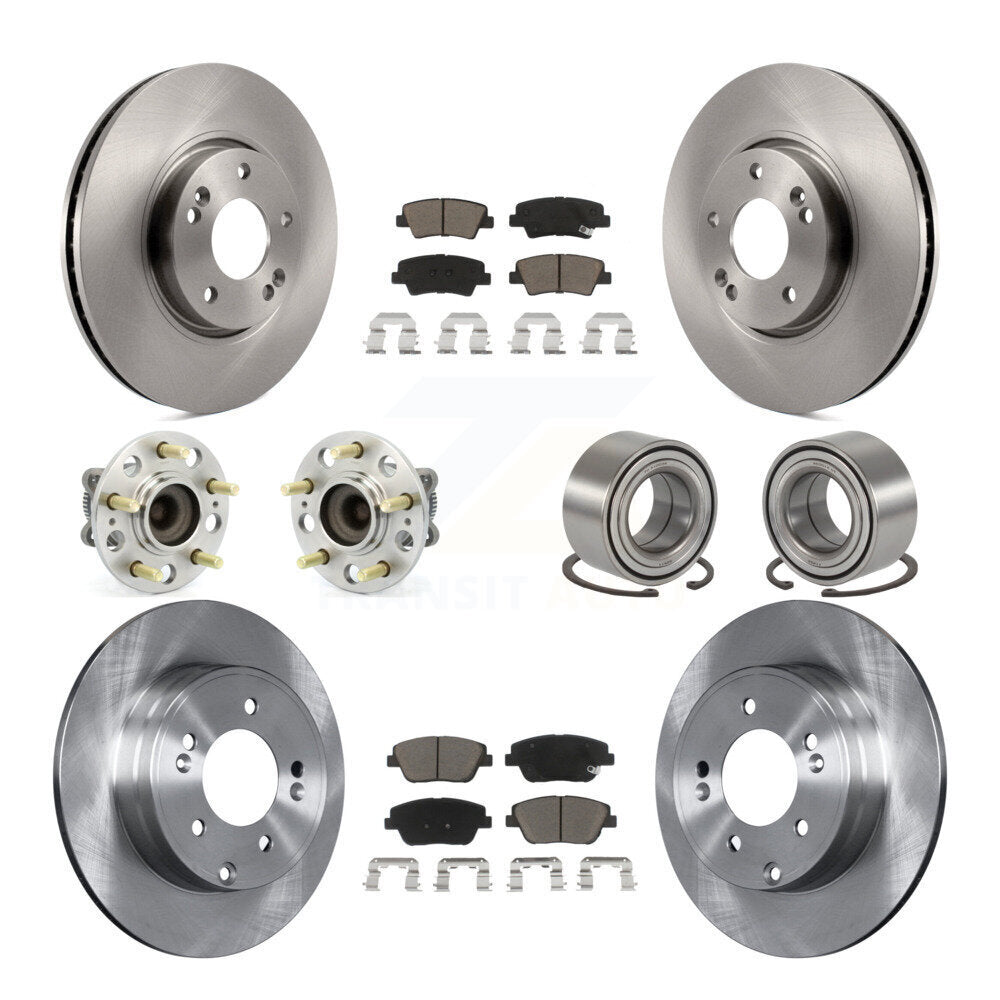 Kit de plaquettes de Rotor de frein, roulement de moyeu avant et arrière (10 pièces), pour Hyundai Sonata Kia Optim