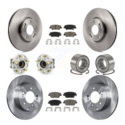 Kit de plaquettes de Rotor de frein, roulement de moyeu avant et arrière (10 pièces), pour Hyundai Sonata Kia Optim