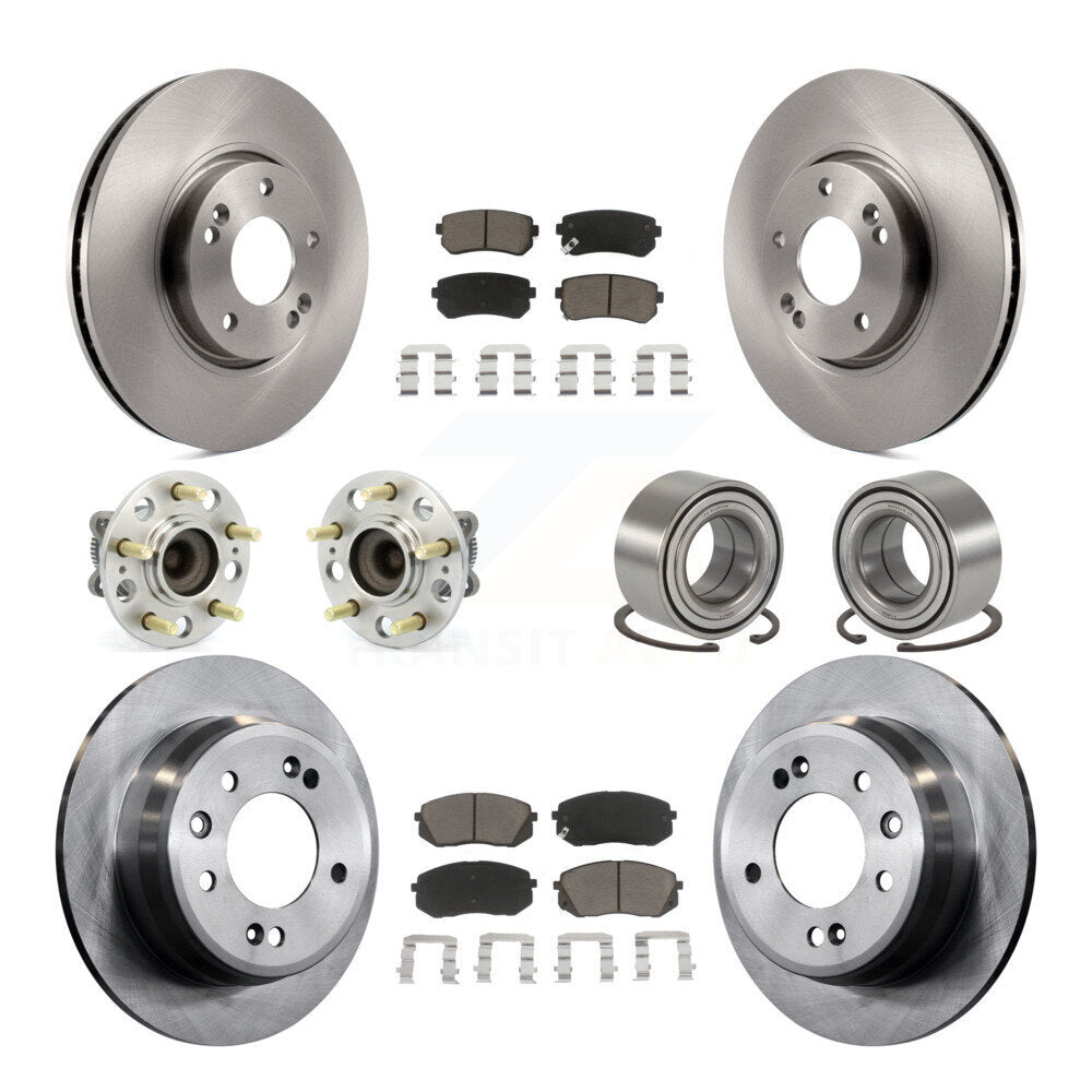 Kit de rotors et plaquettes de frein à disque, roulement de moyeu avant et arrière (10 pièces) pour Hyundai Tucson Ki