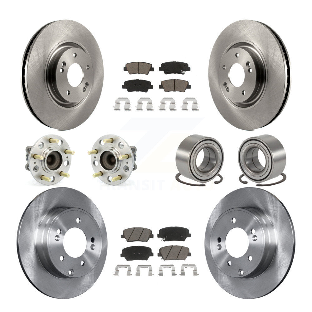 Kit de rotors et plaquettes de frein à disque, roulements de moyeu avant et arrière (10 pièces) pour Hyundai Azera