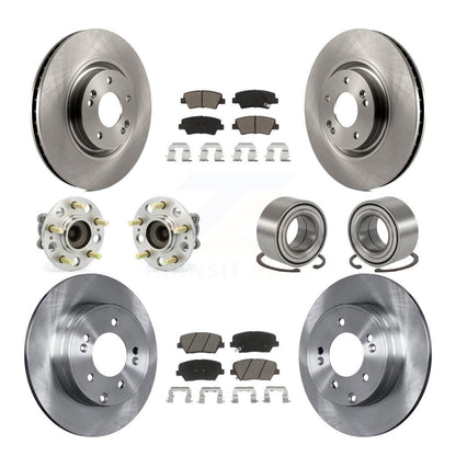 Kit de rotors et plaquettes de frein à disque, roulements de moyeu avant et arrière (10 pièces) pour Hyundai Azera