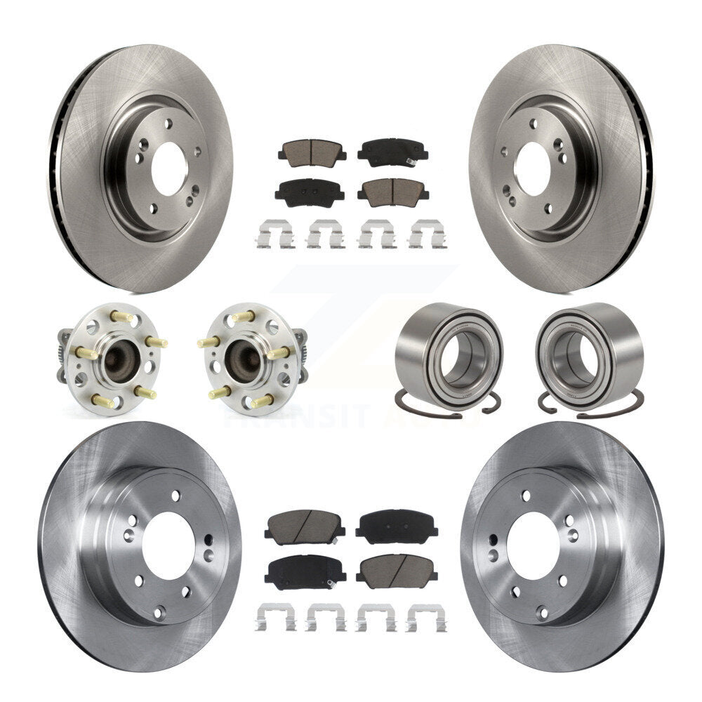 Kit de rotors et plaquettes de frein à disque de roulement de moyeu avant et arrière (10 pièces) pour Kia Optima 2.0