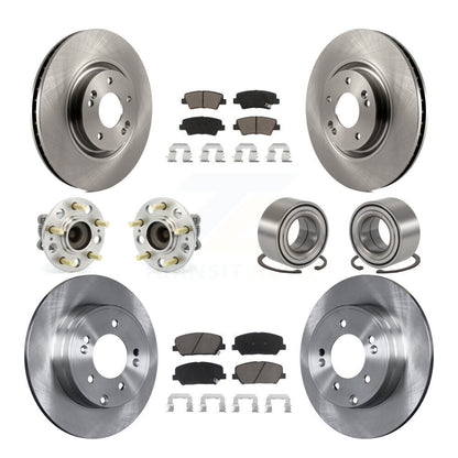 Kit de rotors et plaquettes de frein à disque de roulement de moyeu avant et arrière (10 pièces) pour Kia Optima 2.0