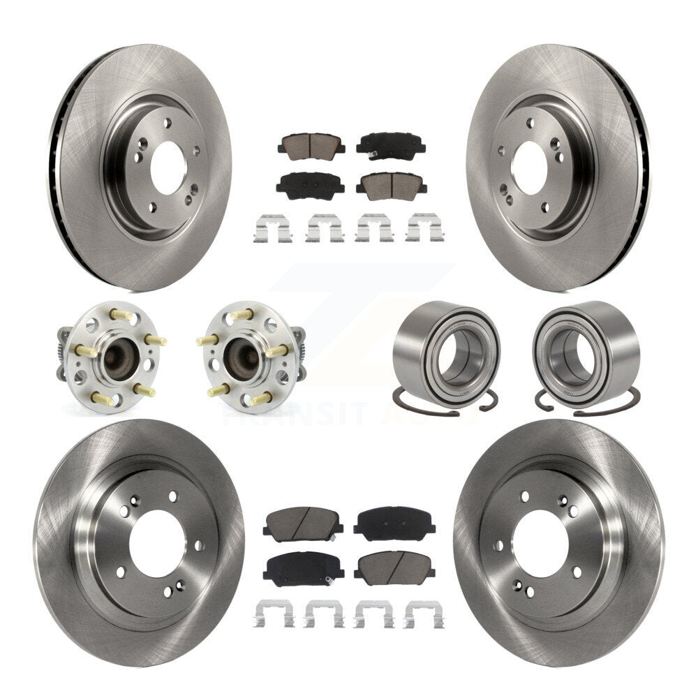 Kit de plaquettes de rotor de frein, roulement de moyeu avant et arrière (10 pièces) pour Kia Optima 2.0 2013 – 2015