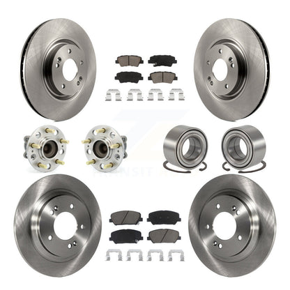 Kit de plaquettes de rotor de frein, roulement de moyeu avant et arrière (10 pièces) pour Kia Optima 2.0 2013 – 2015