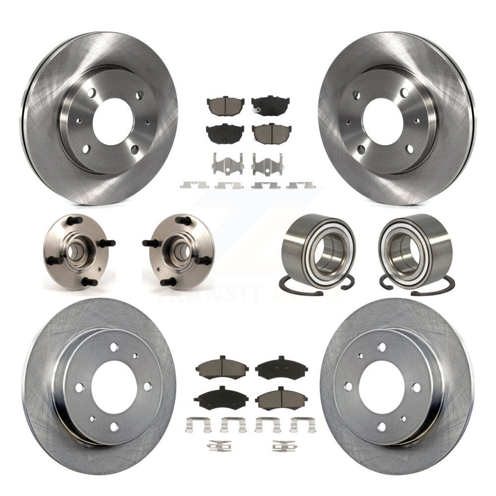 Kit de rotors et plaquettes de frein à disque, roulement de moyeu avant et arrière (10 pièces) pour Hyundai Elantr