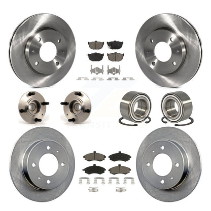 Kit de rotors et plaquettes de frein à disque, roulement de moyeu avant et arrière (10 pièces) pour Hyundai Elantr