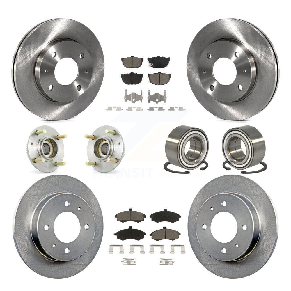 Kit de rotors et plaquettes de frein à disque, roulement de moyeu avant et arrière (10 pièces) pour Hyundai Elantr