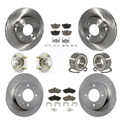 Kit de rotors et plaquettes de frein à disque, roulement de moyeu avant et arrière (10 pièces) pour Hyundai Elantr