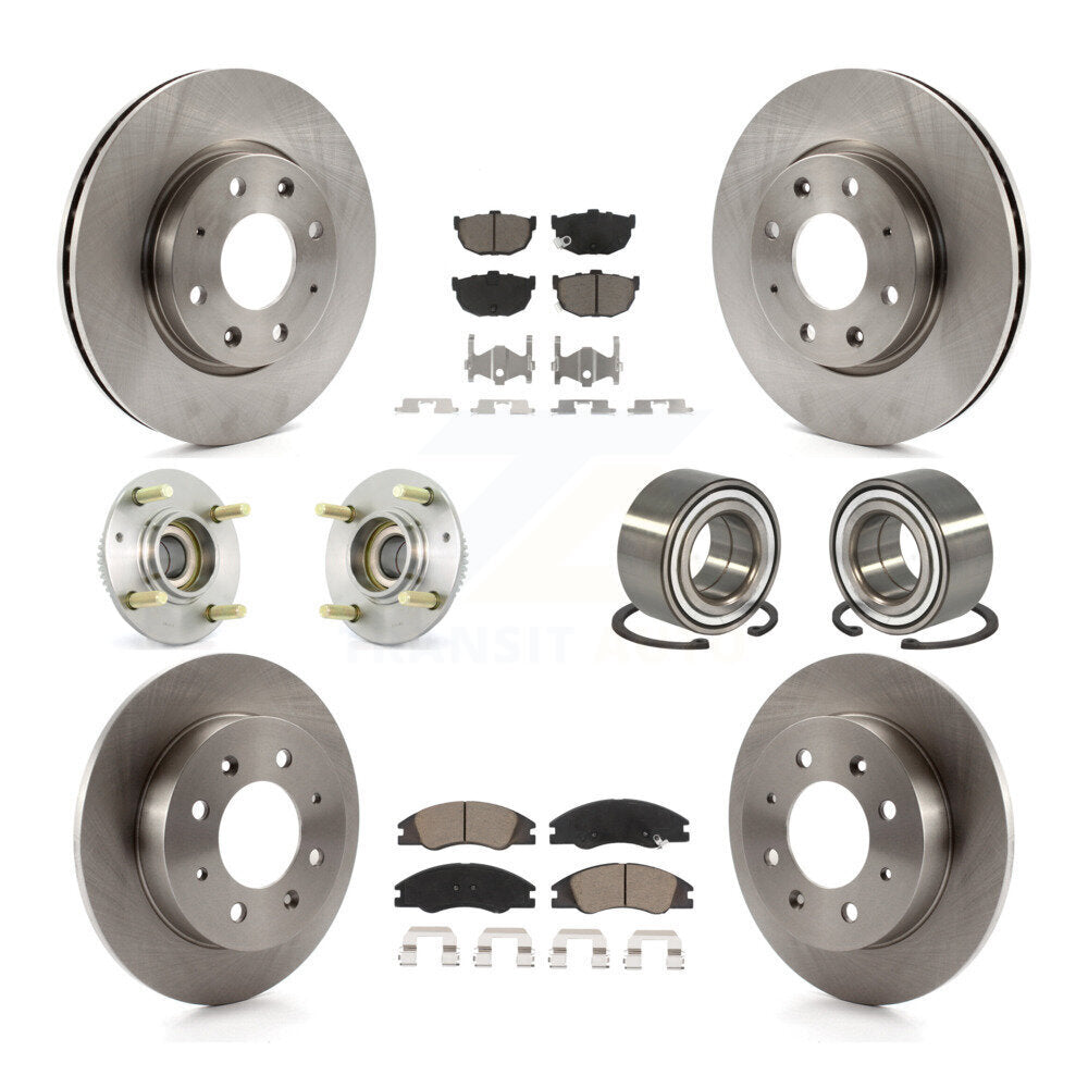 Kit de plaquettes de Rotor de frein à disque, roulement de moyeu avant et arrière (10 pièces) pour Kia Spectra Spectra