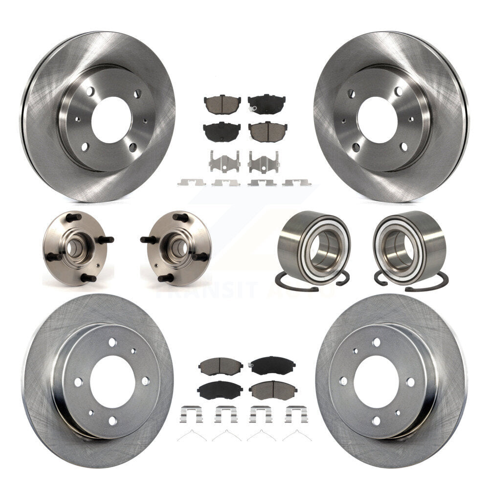 Kit de rotors et plaquettes de frein à disque, roulement de moyeu avant et arrière (10 pièces) pour Hyundai Elantr