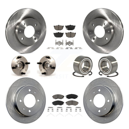Kit de rotors et plaquettes de frein à disque, roulement de moyeu avant et arrière (10 pièces) pour Hyundai Elantr