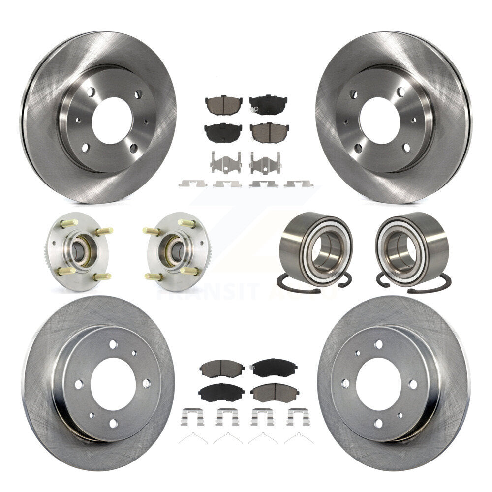 Kit de rotors et plaquettes de frein à disque, roulement de moyeu avant et arrière (10 pièces) pour Hyundai Elantr
