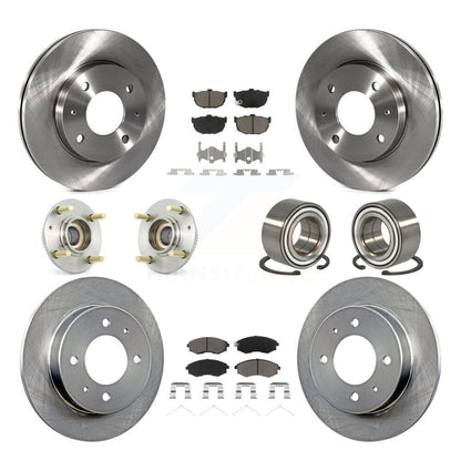 Kit de rotors et plaquettes de frein à disque, roulement de moyeu avant et arrière (10 pièces) pour Hyundai Elantr