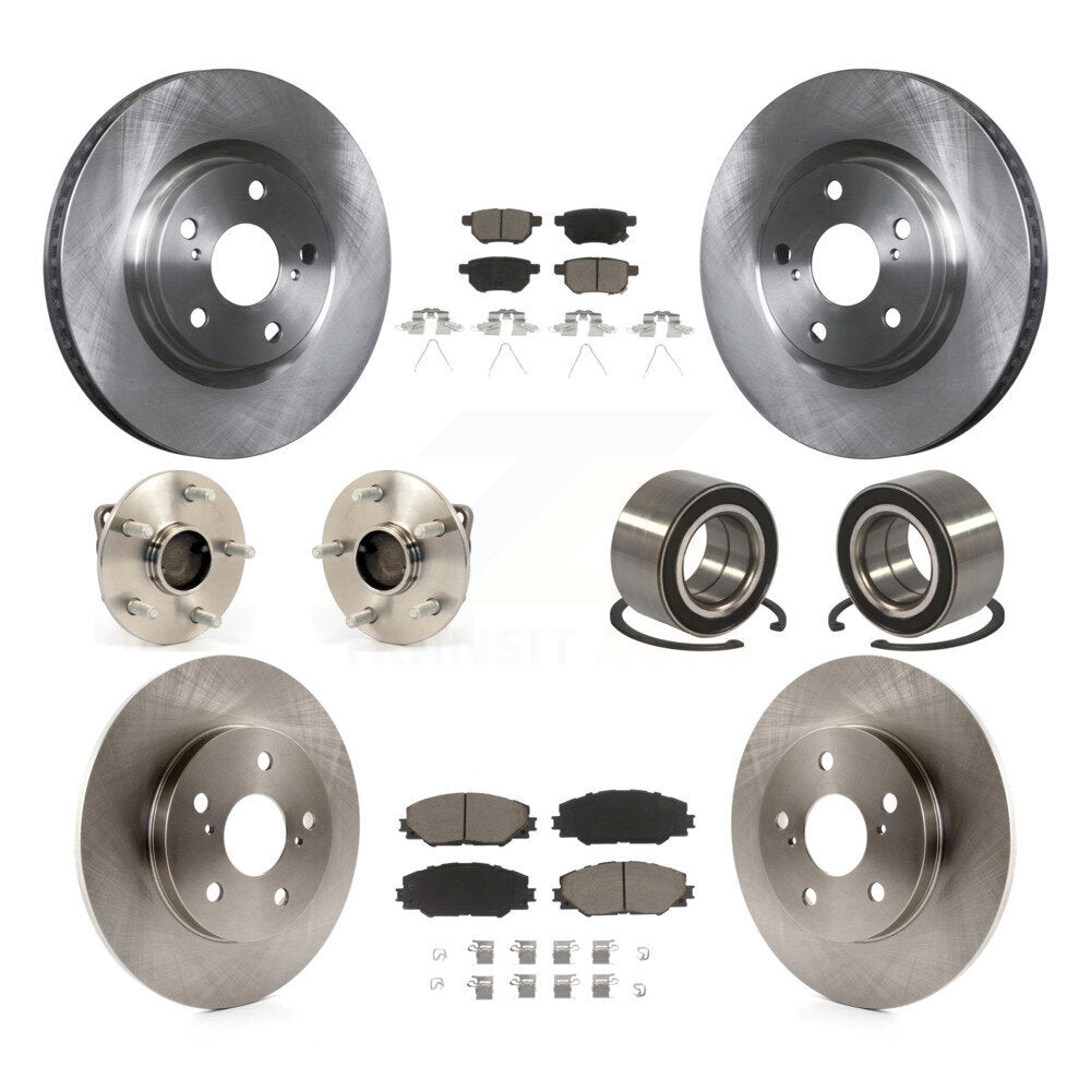 Kit de rotors et plaquettes de frein à disque, roulements de moyeu avant et arrière (10 pièces) pour Toyota Matrix