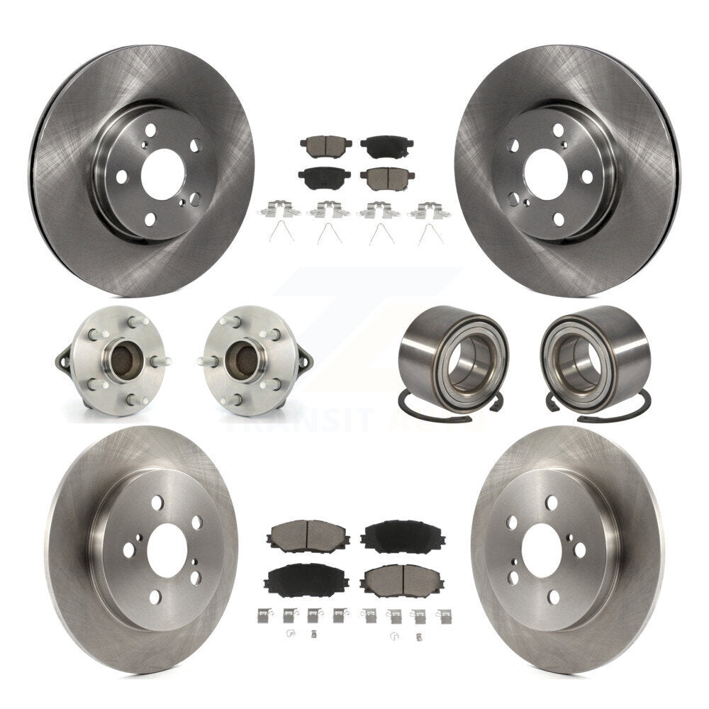 Kit de plaquettes de Rotor de frein, roulement de moyeu avant et arrière (10 pièces), pour Toyota Corolla Matrix Vib