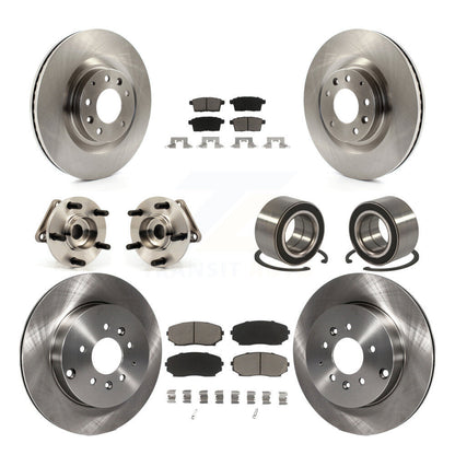 Kit de rotor et de plaquettes de frein avec roulement de moyeu avant et arrière (10 pièces) pour Mazda CX-9 AW 2007 – 2015