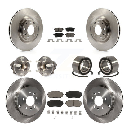 Kit de rotor et de plaquettes de frein avec roulement de moyeu avant et arrière (10 pièces) pour Mazda CX-9 FW 2007 – 2015
