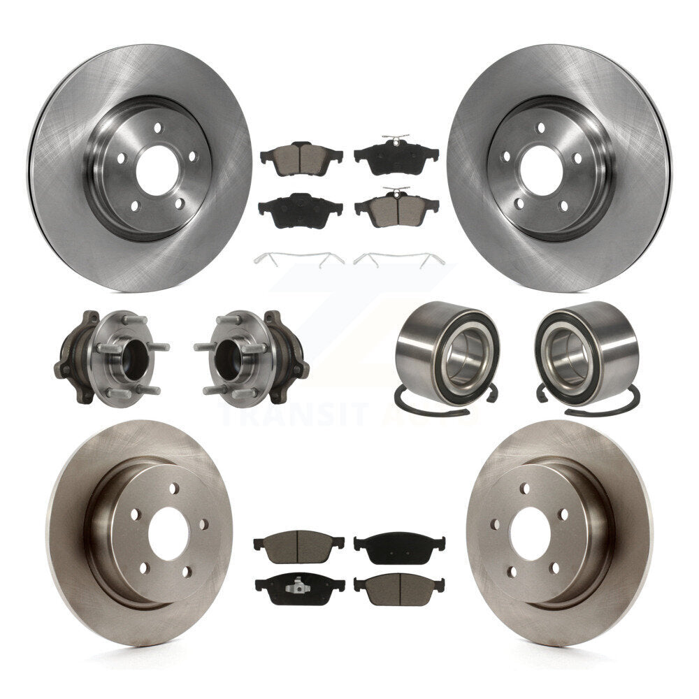 Kit de plaquettes de Rotor de frein à disque, roulement de moyeu avant et arrière (10 pièces) pour Ford Transit Connect