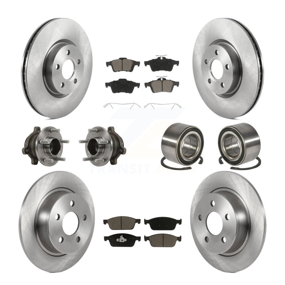 Kit de plaquettes de Rotor de frein à disque, roulement de moyeu avant et arrière (10 pièces) pour Ford Transit Connect