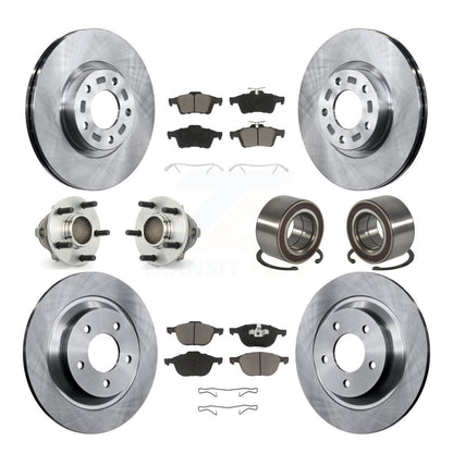 Kit de rotors de frein à disque et de plaquettes en céramique, roulement de moyeu avant et arrière (10 pièces) pour Mazda