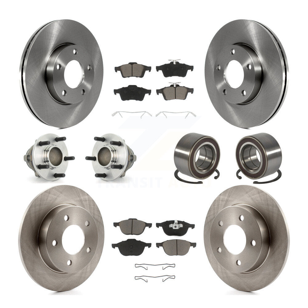 Kit de rotors et plaquettes de frein à disque, roulements de moyeu avant et arrière (10 pièces) pour Mazda 3 Sport