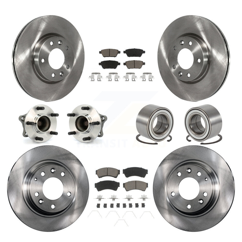 Kit de rotor et de plaquettes de frein avec roulement de moyeu avant et arrière (10 pièces) pour Mazda 6 3.7 de 2009 à 2013