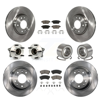Kit de rotor et de plaquettes de frein avec roulement de moyeu avant et arrière (10 pièces) pour Mazda 6 3.7 de 2009 à 2013