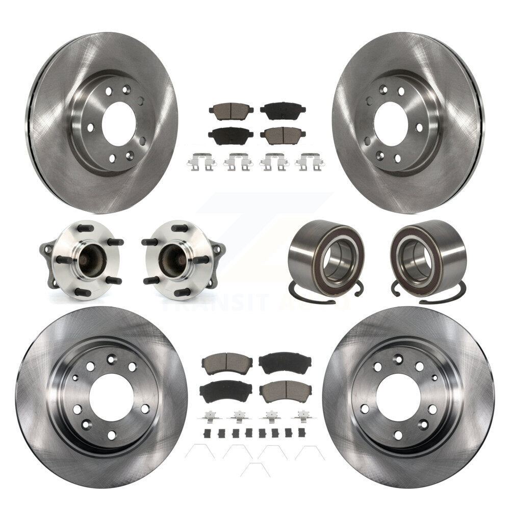 Kit de rotor et de plaquettes de frein avec roulement de moyeu avant et arrière (10 pièces) pour Mazda 6 2009 2013 2.5