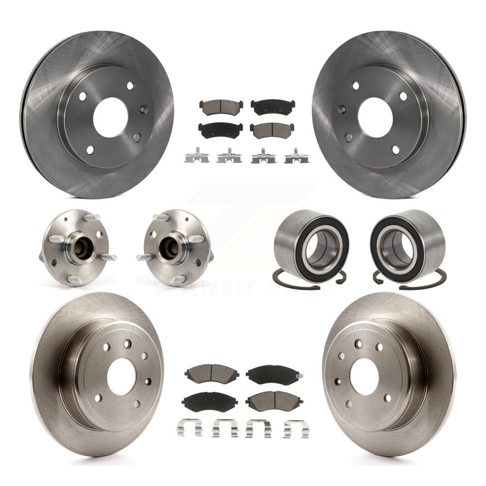 Kit de rotors et plaquettes de frein, roulement de moyeu avant et arrière (10 pièces) pour Chevrolet Optra non AB