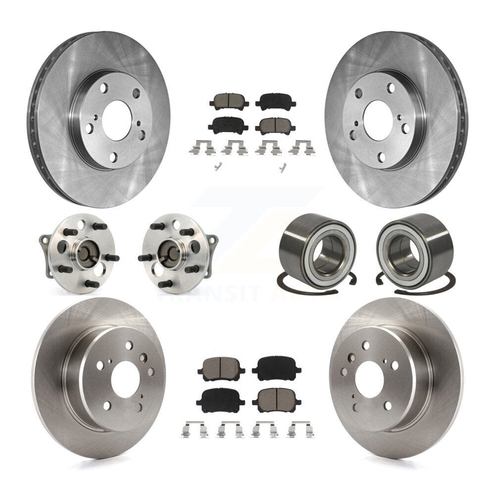 Kit de rotors et plaquettes de frein avec roulement de moyeu avant et arrière (10 pièces) pour Toyota Avalo 2000 – 2004