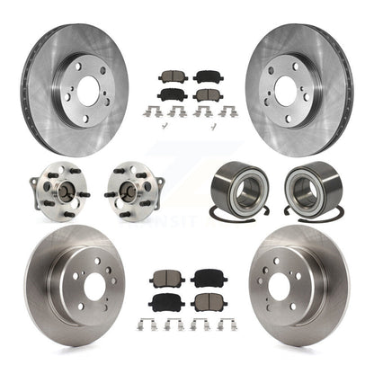 Kit de rotors et plaquettes de frein avec roulement de moyeu avant et arrière (10 pièces) pour Toyota Avalo 2000 – 2004