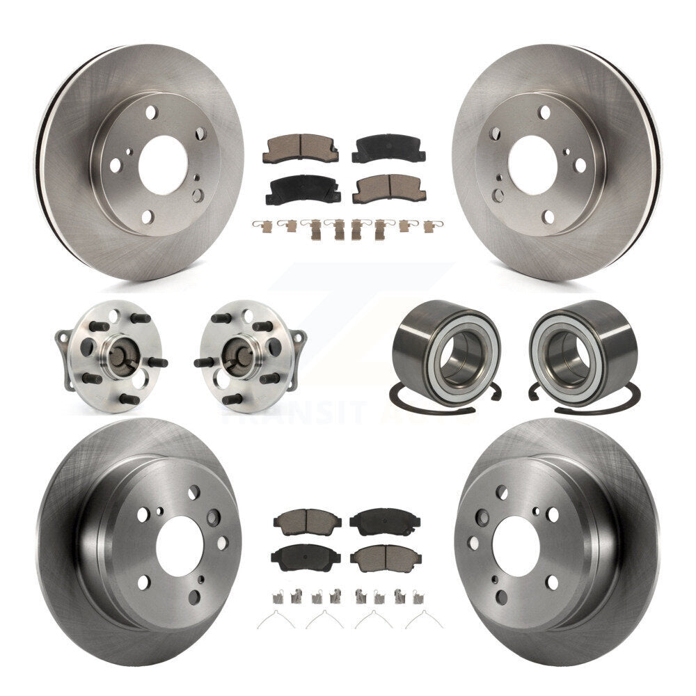 Kit de rotors et plaquettes de frein à disque, roulements de moyeu avant et arrière (10 pièces) pour Toyota Camry