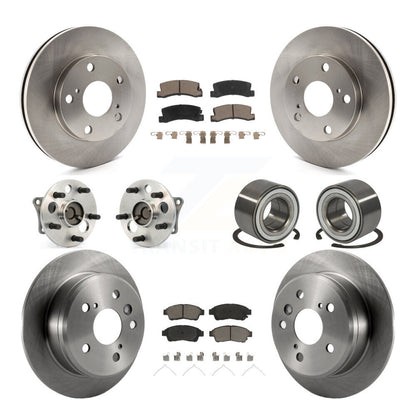 Kit de rotors et plaquettes de frein à disque, roulements de moyeu avant et arrière (10 pièces) pour Toyota Camry