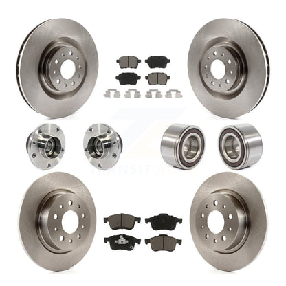 Kit de rotor et de plaquettes de frein à disque, roulement de moyeu avant et arrière (10 pièces) pour Fiat 500 2014 – 2018