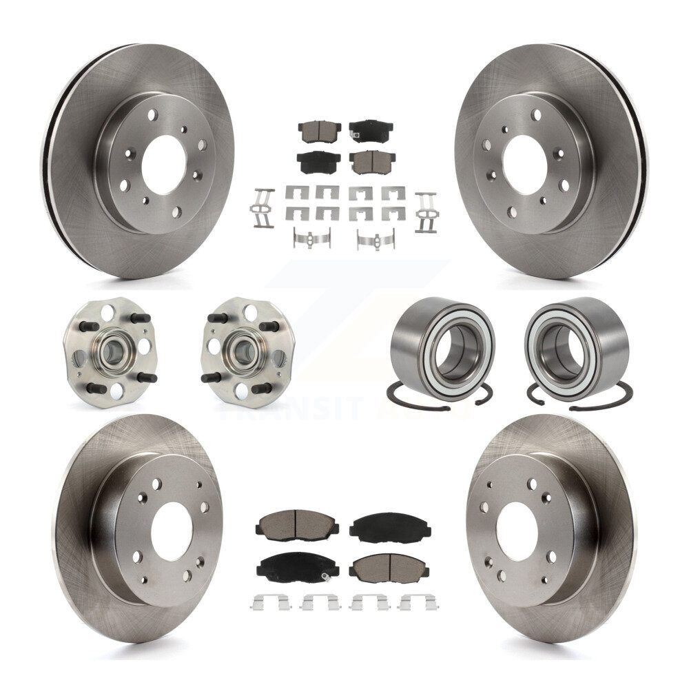Kit de rotors et plaquettes de frein à disque, roulements de moyeu avant et arrière (10 pièces) pour Honda Accord