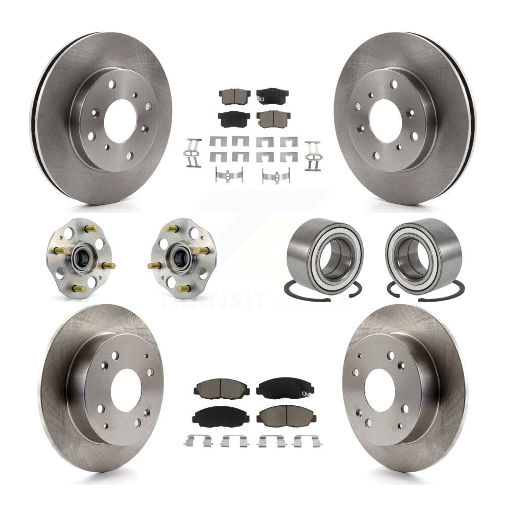 Kit de rotors et plaquettes de frein à disque, roulements de moyeu avant et arrière (10 pièces) pour Honda Accord
