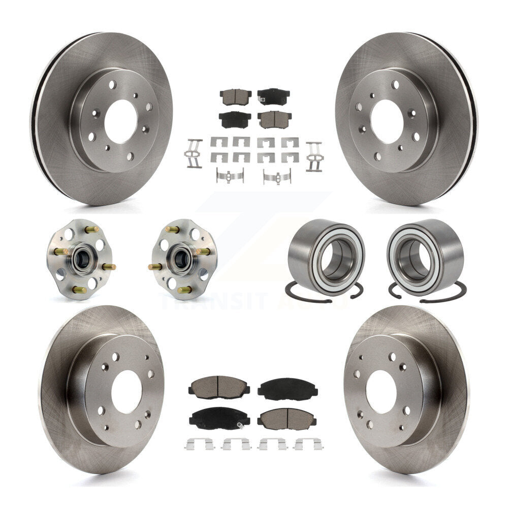 Kit de rotors et plaquettes de frein à disque, roulements de moyeu avant et arrière (10 pièces) pour Honda Accord