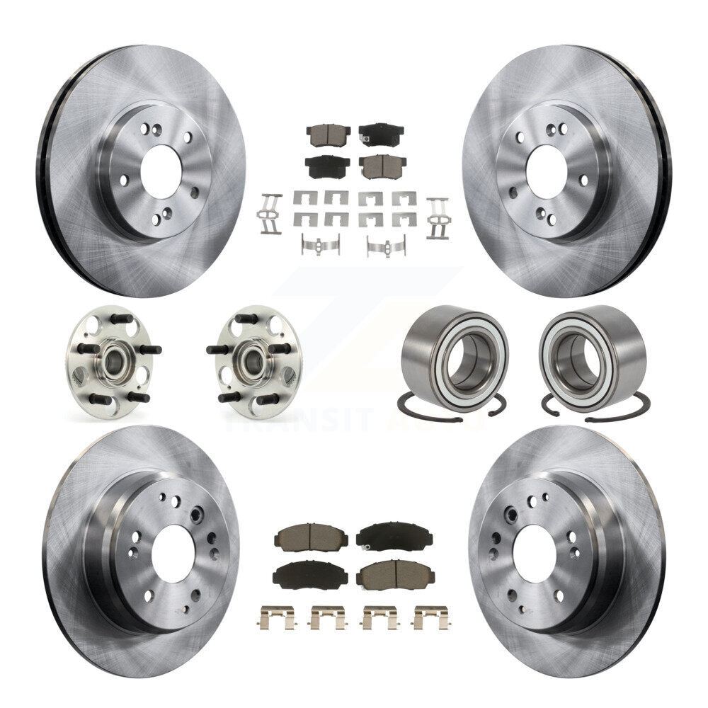 Kit de rotors et plaquettes de frein à disque, roulement de moyeu avant et arrière (10 pièces) pour Acura T 1999 – 2003