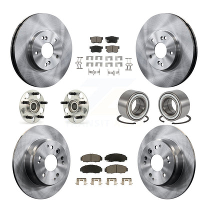 Kit de rotors et plaquettes de frein à disque, roulement de moyeu avant et arrière (10 pièces) pour Acura T 1999 – 2003