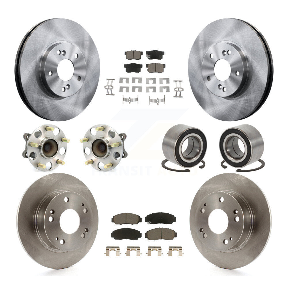 Kit de rotor et de plaquettes de frein à disque, roulement de moyeu avant et arrière (10 pièces) pour Acura TS 2004 – 2008