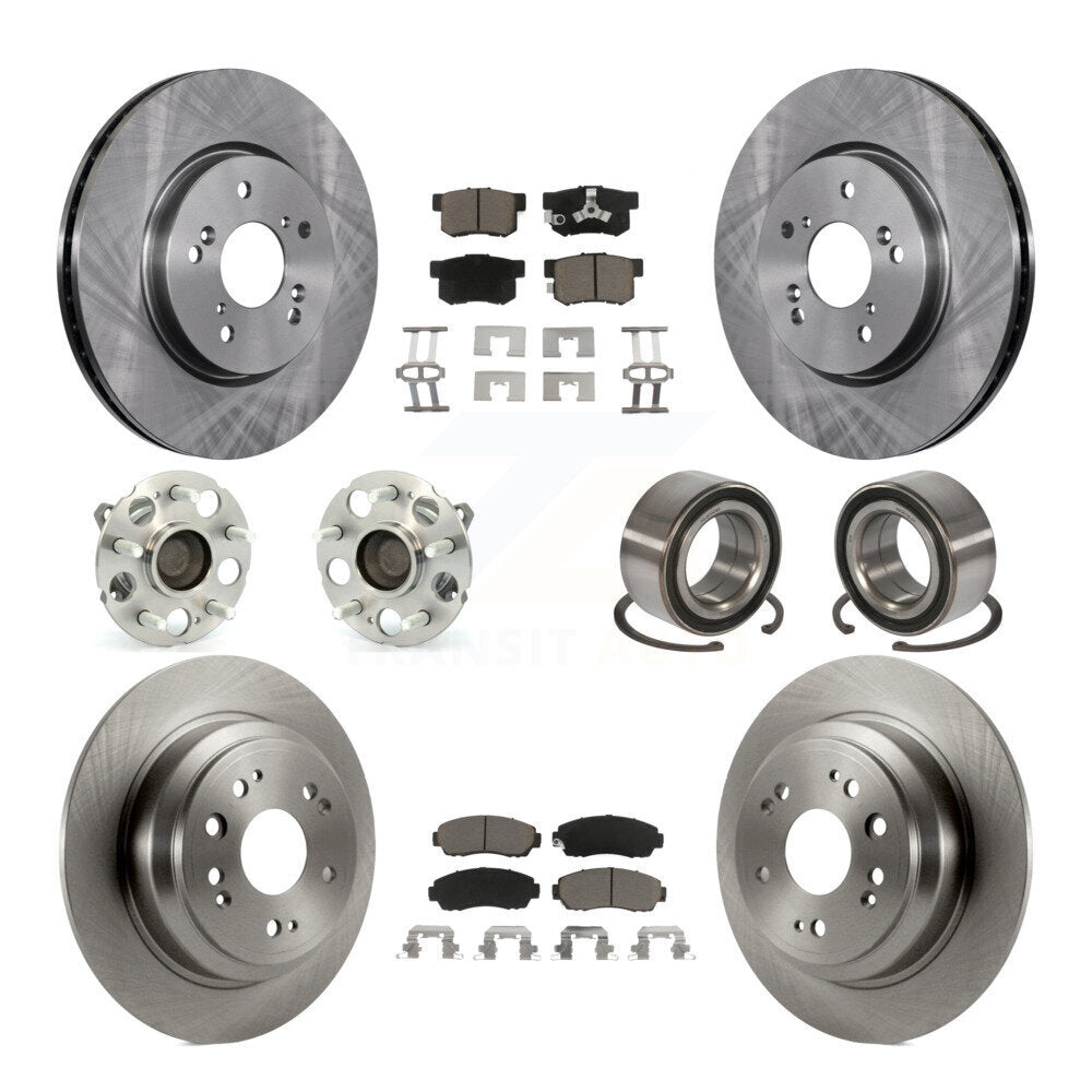 Kit de plaquettes de Rotor de frein, roulement de moyeu avant et arrière (10 pièces) pour Honda Accord Crosstour FW