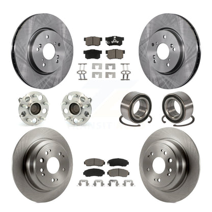 Kit de plaquettes de Rotor de frein, roulement de moyeu avant et arrière (10 pièces) pour Honda Accord Crosstour FW