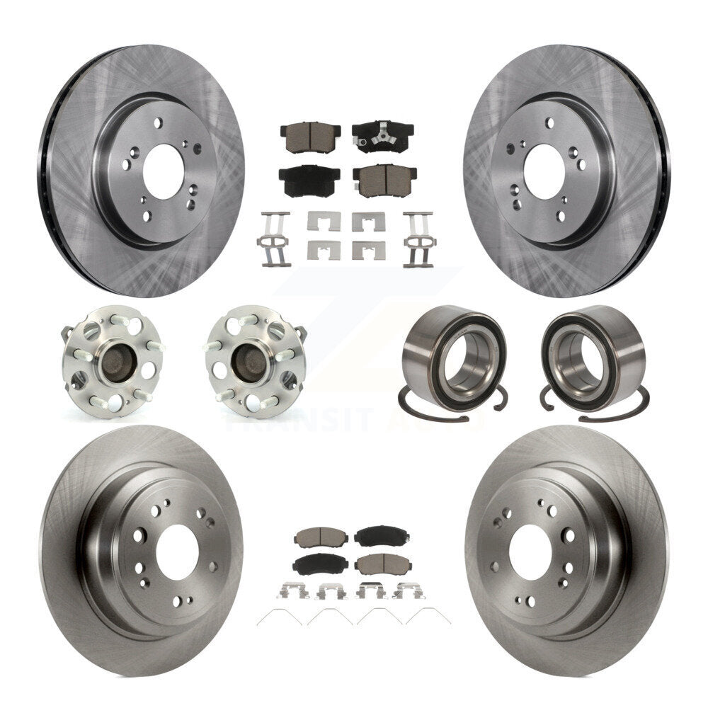 Kit de plaquettes de rotor de frein, roulement de moyeu avant et arrière (10 pièces) pour Honda Crosstour FW 13-15